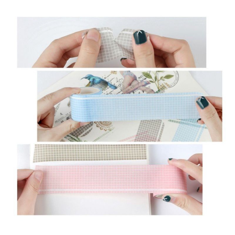 Washi tape sọc caro bản lớn dùng để note Bullet Journal dài 5m Be Tiny Stationery