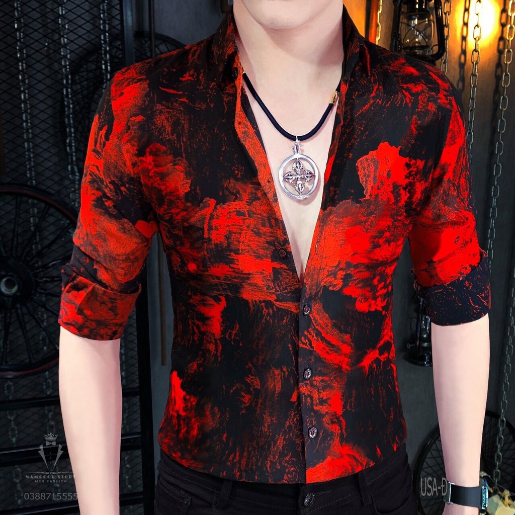 LQ Fashion - Áo sơ mi Nam dày tay in hoạ tiết 3D loang màu đầy ấn tượng - Hot trend | BigBuy360 - bigbuy360.vn