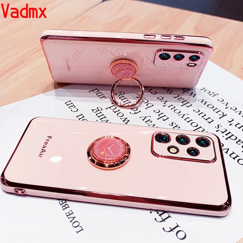 Ốp Điện Thoại Silicon Có Giá Đỡ Mạ Màu Sang Trọng Cho Samsung Galaxy A73 A55 A33 A23 A03 M52 A03S A13 5G F62 M62