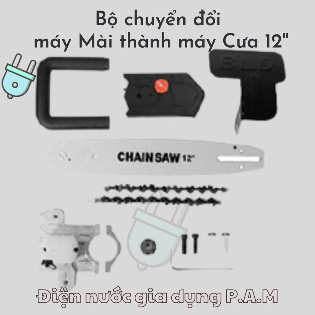 Bộ chuyển đổi máy mài thành máy cưa cây cắt gỗ 12 Inch - bản dày Điện Nước Chú Hội