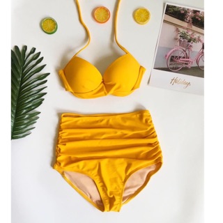 Bikini cạp cao nhún nâng ngực nhiều