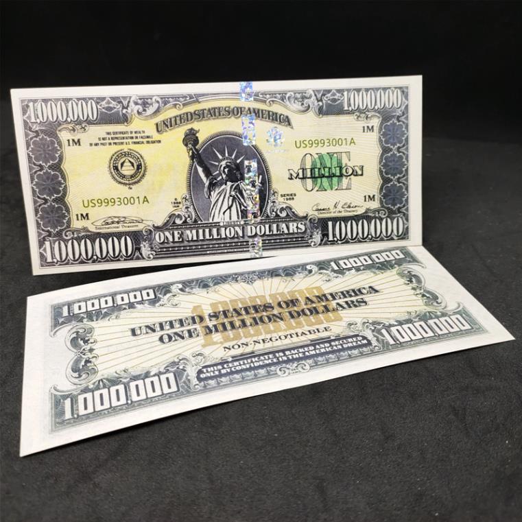Combo 10 Tờ Triệu Đô Siêu Cấp Mỹ Có Bảo An Chống Giả, 1 Triệu Usd Kỉ Niệm Lưu Niệm