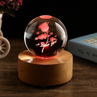 Quà lưu niệm quả cầu pha lê hoa hồng - Quà tặng sinh nhật -  [ MIỄN PHÍ GÓI QUÀ - TẶNG THIỆP ]