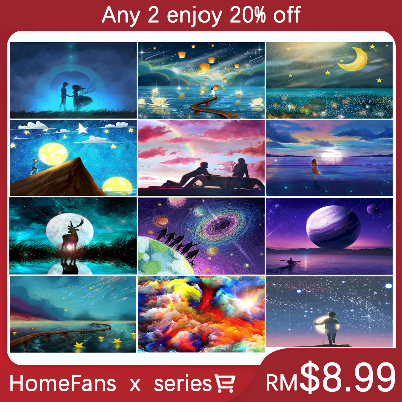 Bộ tranh đính đá 5D tự làm 30*40cm hình phong cảnh giấc mơ đẹp mắt kèm phụ kiện