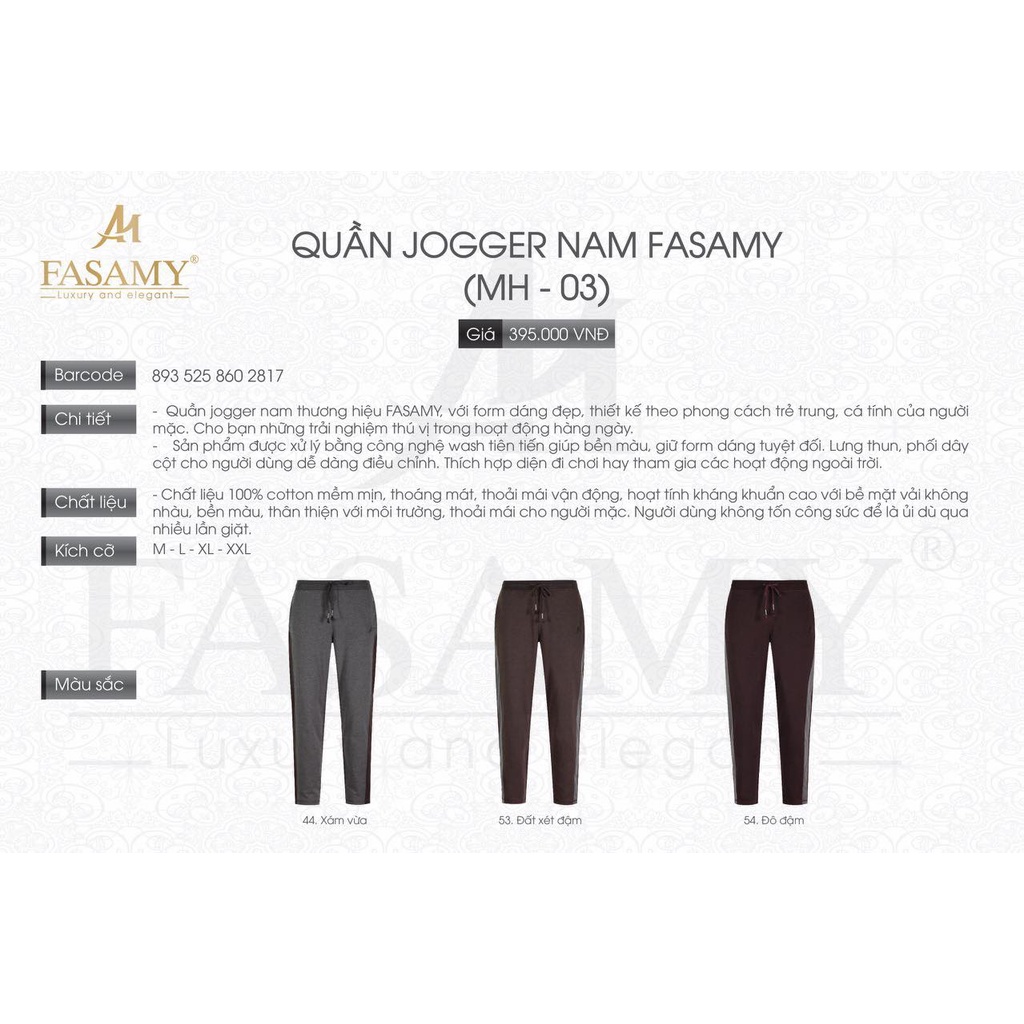 Quần Jogger Nam Fasamy MH-03