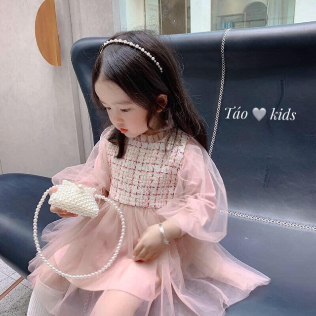 Đầm voan dạ tay dài