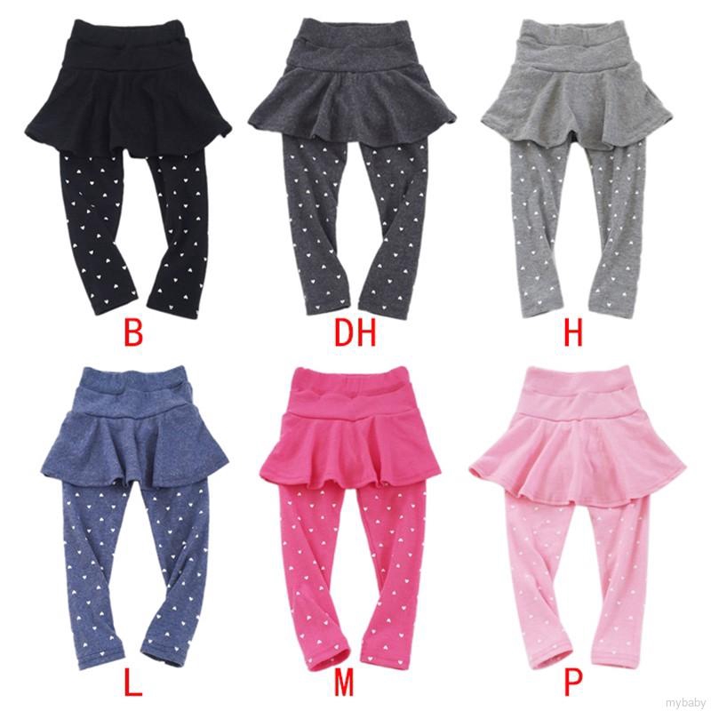 Quần Legging Cotton Dài In Họa Tiết Trái Tim Thời Trang Mùa Thu Cho Bé Gái