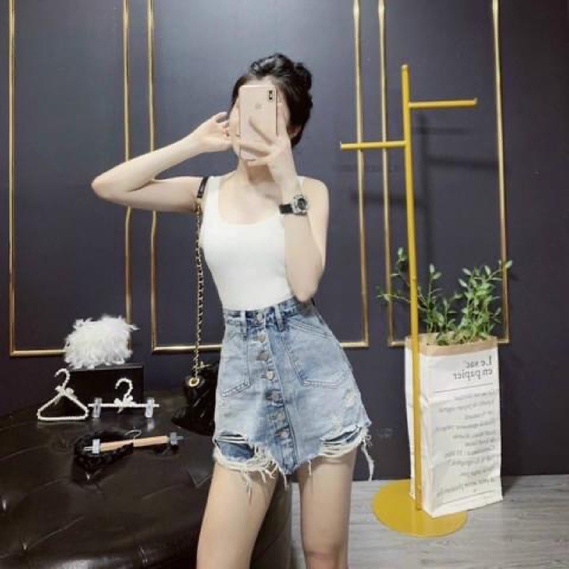 A10-Áo ba lỗ trơn croptop nữ cổ vuông Sammivnxk💋Áo tank hai dây bản to nữ{free ship} | BigBuy360 - bigbuy360.vn