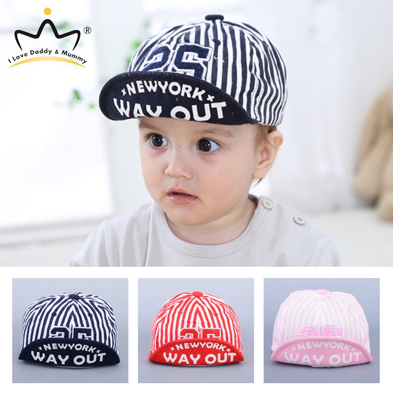 Mũ lưỡi trai kẻ sọc mềm mại chống nắng phong cách mùa hè cá tính dành cho bé