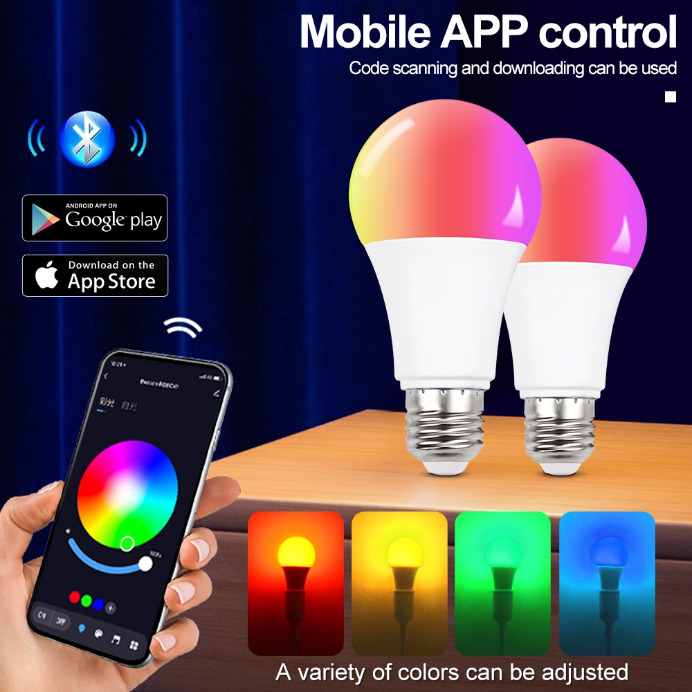 Bóng đèn LED OSIDEN RGB E27 A60 thông minh điều khiển bằng bluetooth