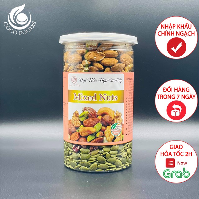 Hạt Mix Dinh Dưỡng Cho Bà Bầu Người Giảm Cân 5 Loại (Nhân Macca, Điều Sữa, Hạnh Nhân, Bí xanh, Nhân Óc Chó) - Coco Foods