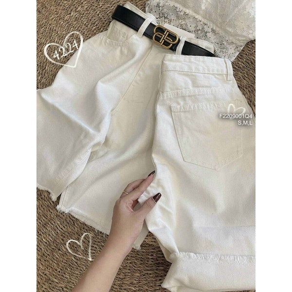 Quần sort jeans trắng ngố