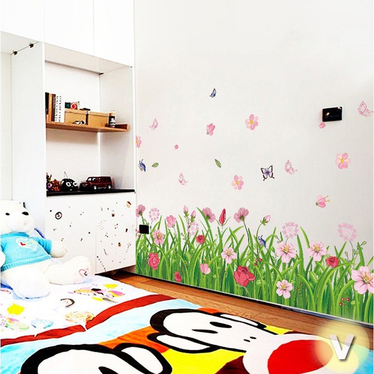 Decal dán tường hoa cánh tiên