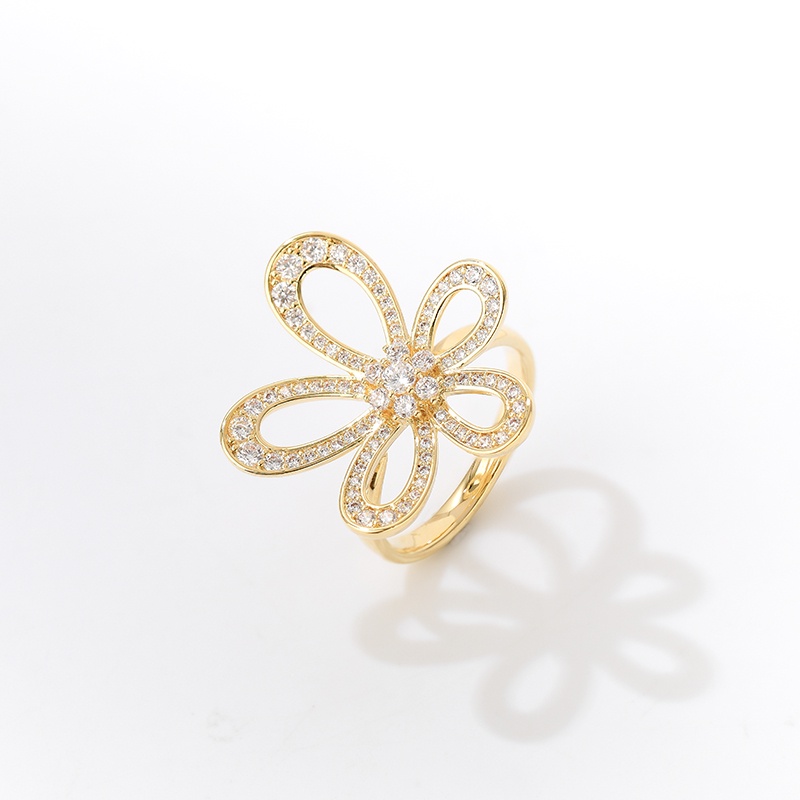 [Jiudolan] Nhẫn Vàng Zircon Tinh Tế Thời Trang Thanh Lịch Dành Cho Nữ