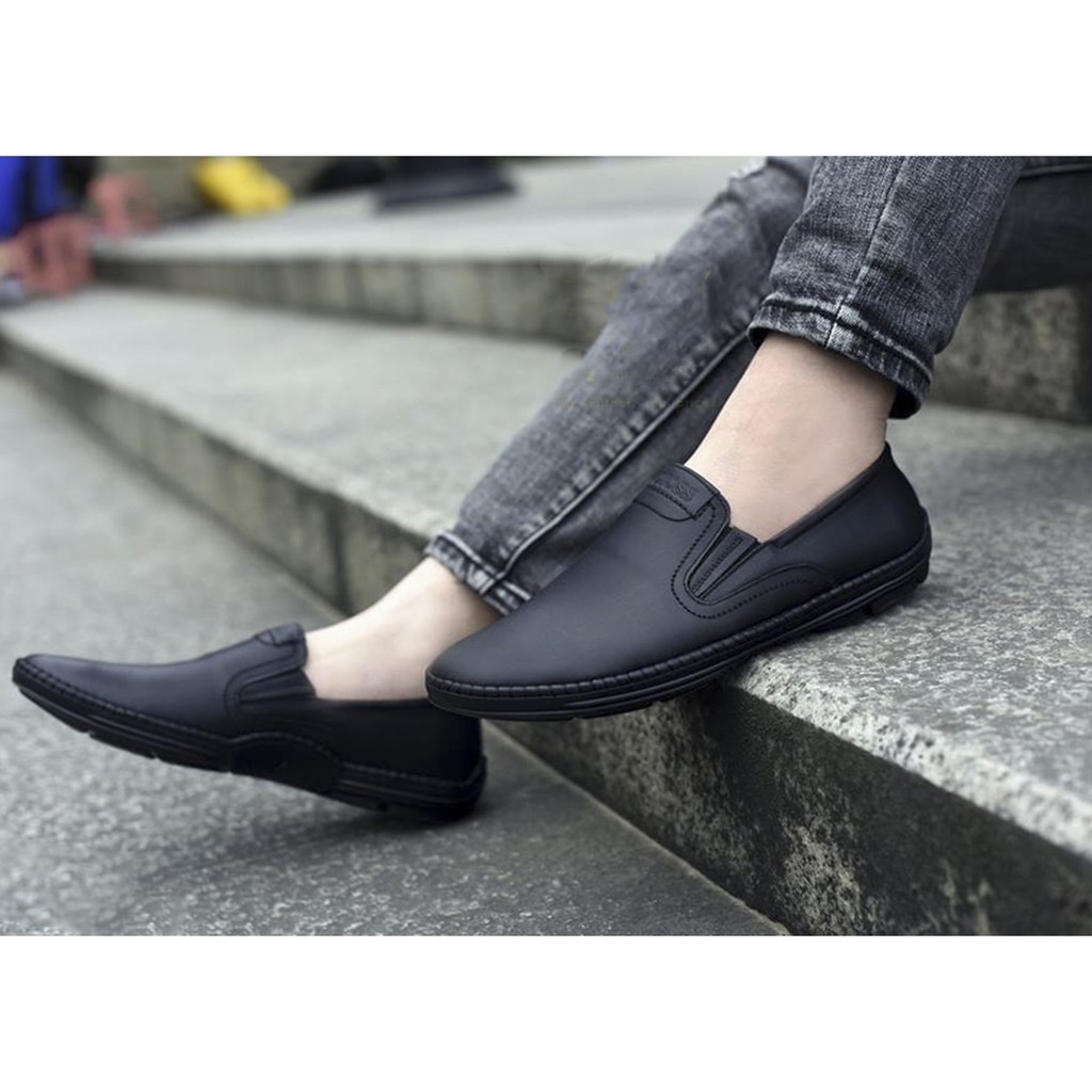 Giày Lười Nam Không Dây Cao Cấp Da Thật Xuất Khẩu VN Da Bò Đế Khâu | BigBuy360 - bigbuy360.vn