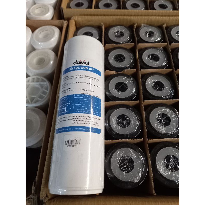 Bộ 3 lõi lọc thô PP, CTO, OCB Đại Việt - CTO than hoạt tính gáo dừa dạng nén | BigBuy360 - bigbuy360.vn