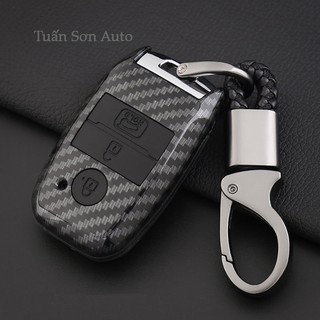 🍀Freeship🍀Ốp chìa khóa carbon KIA 3 nút tặng kèm móc