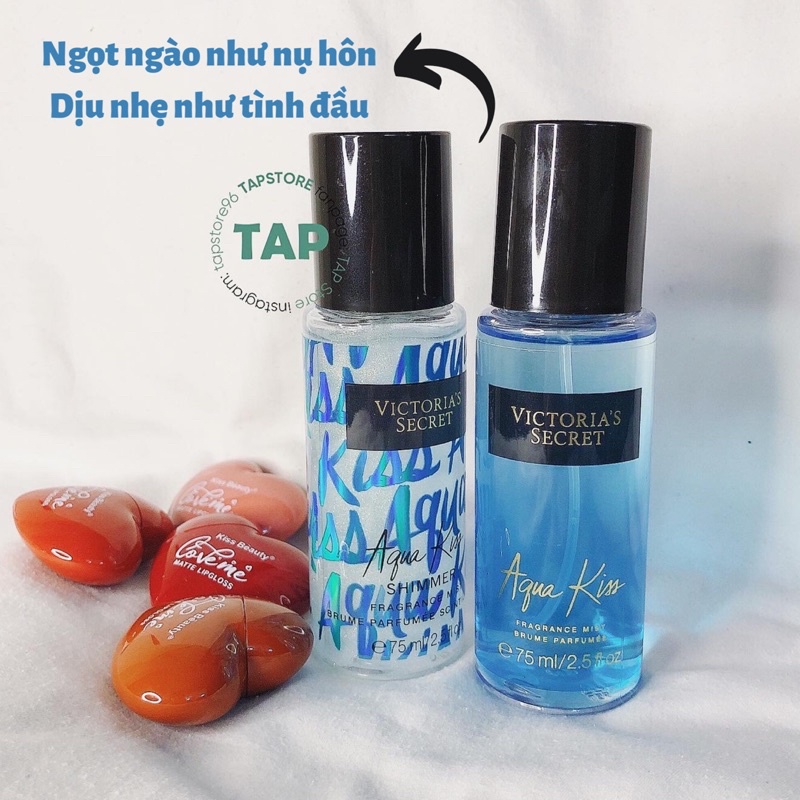 Set xịt thơm body mist - Victoria Secret Aqua Kiss Set vic 2 chai