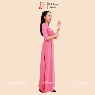 Áo dài Thúy Kiều trơn lụa Nhật màu hồng K9