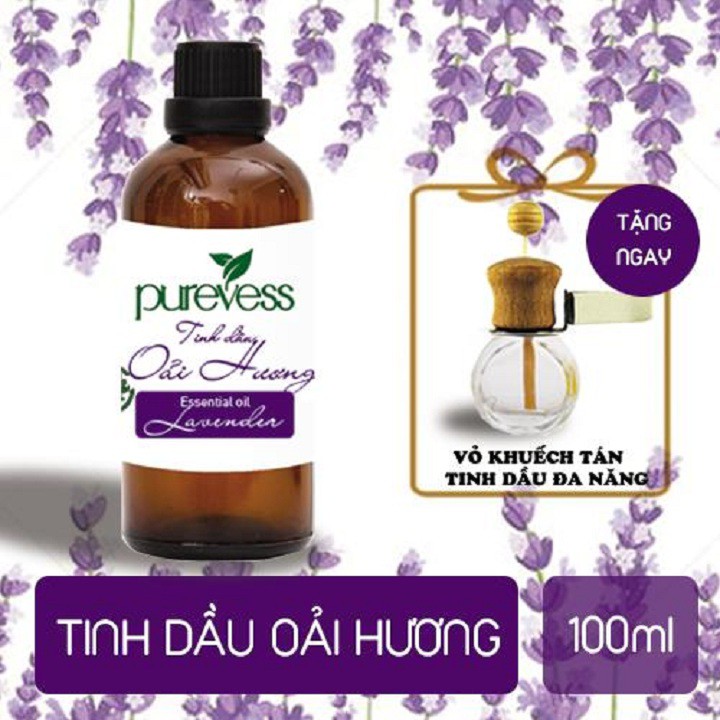 Khuếch tán tinh dầu Oải Hương giúp giảm stress trấn tĩnh tinh thần thư giãn thơm phòng khử mùi PUREVESS 9ml