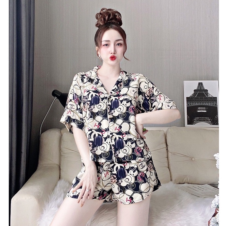 Đồ Bộ Pijama CELORA Đồ Pijama Lụa Mặc Nhà Nữ Ngắn Tay Đẹp Thời Trang Dễ Thương Cao Cấp Quần Short Đùi Dưới 60kg