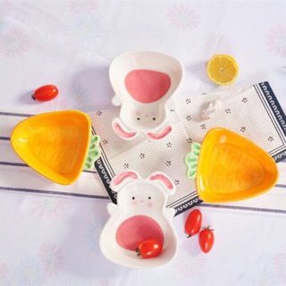 Bát sứ , thìa thỏ bát cà rốt thìa cà rốt cho bé ăn dặm