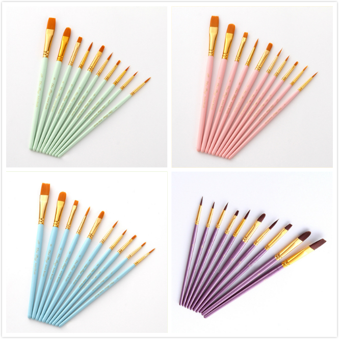 Set 10 cọ vẽ màu nước chuyên nghiệp