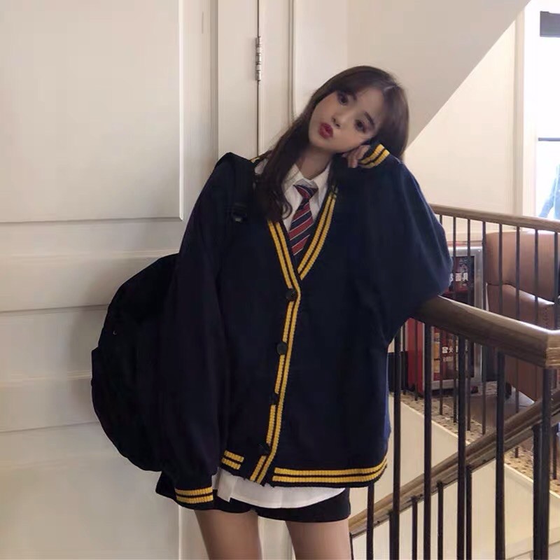 FREESHIP 50K - Áo Cadigan Nỉ Ullzzang Unisex Phối Viền Màu | BigBuy360 - bigbuy360.vn