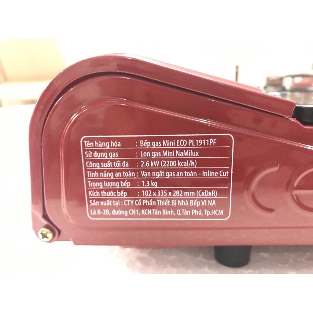 Bếp Ga Mini Cao Cấp NaMilux PL-1911PF - Ngắt ga tự động, đảm bảo an toàn cho người sử dụng