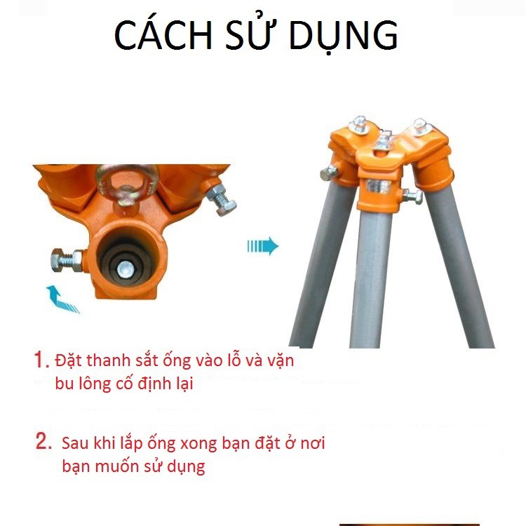 Giá móc palang xích tay 1 tấn Black Dragon - tó 3 chân