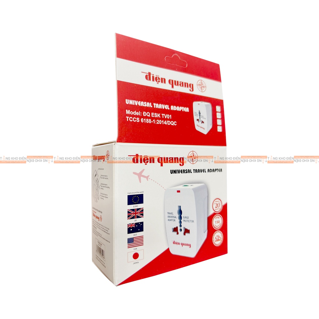 Ổ cắm du lịch đa năng Điện Quang ESK TV01