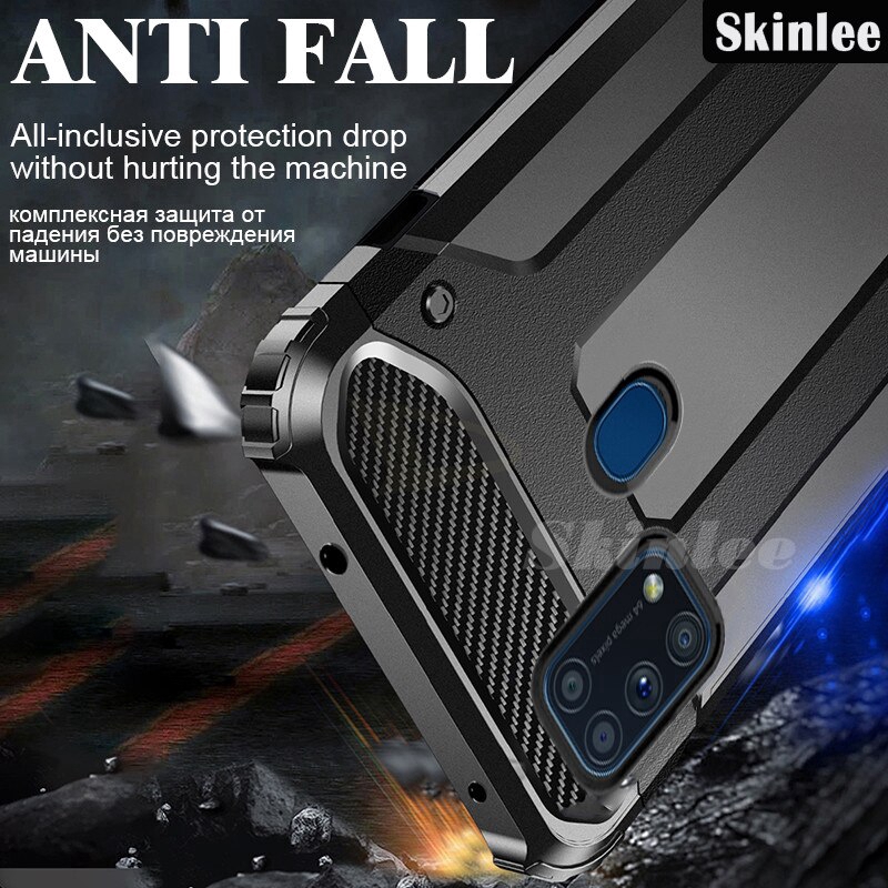 Ốp điện thoại nhựa PC + TPU + Hybrid chống sốc kiểu áo giáp cho Samsung Galaxy M31