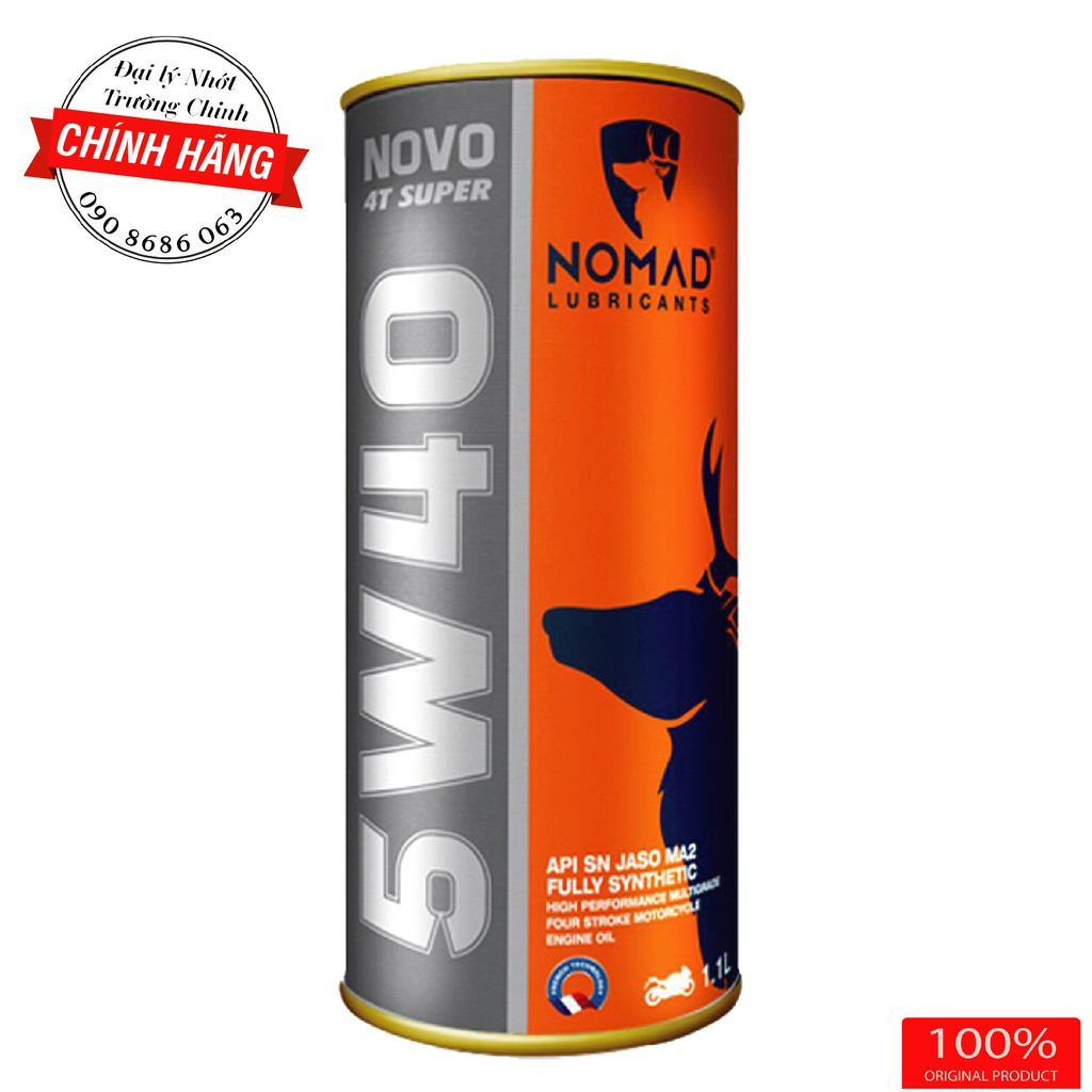 Nhớt Nomad Super 4T 5W40-10W40 dành cho xe Winer, raider, xe số, moto