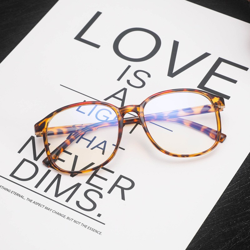 Mắt Kính Mata Gọng Oval Chống Ánh Sáng Xanh Phong Cách Hàn Quốc Cho Nam Nữ