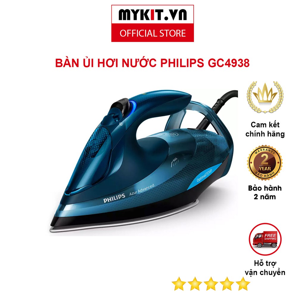 [Hàng Chính Hãng] BÀN ỦI HƠI NƯỚC PHILIPS GC4938 - MYKIT.VN