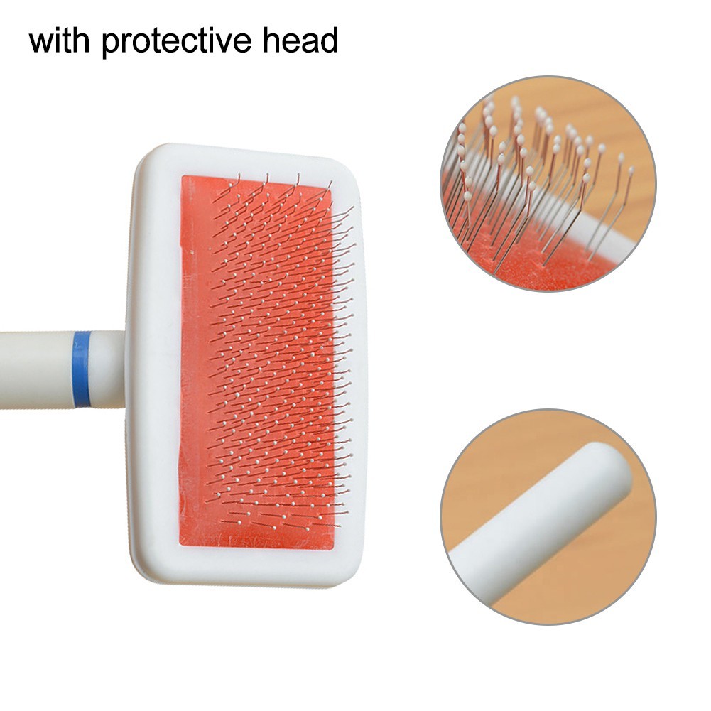 Lược chải lông massage cho thú cưng tay cầm dài tiện lợi