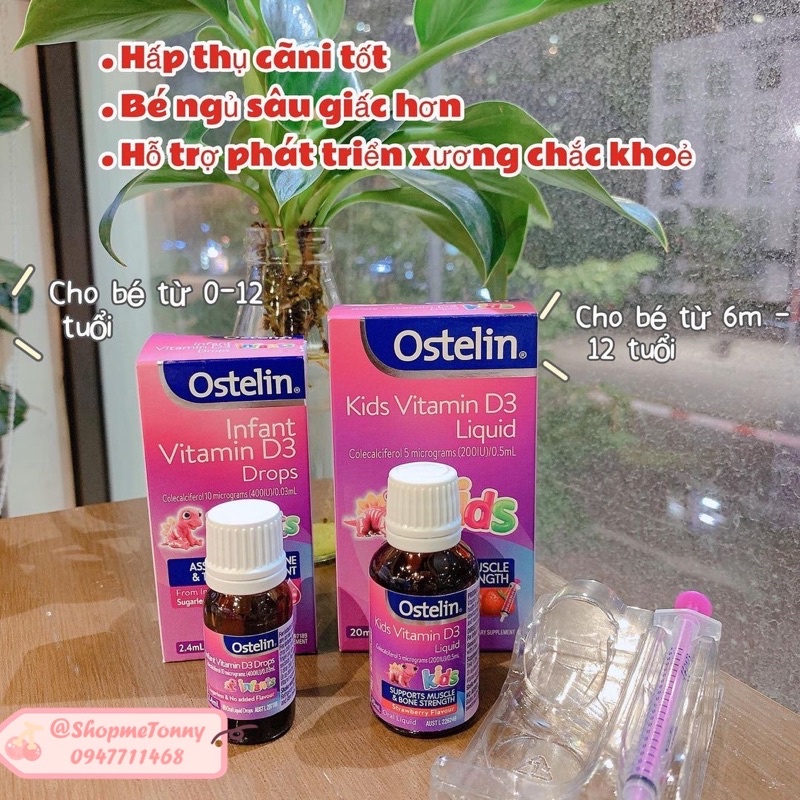Vitamin D3 Ostelin cho bé dạng nhỏ giọt và xi lanh