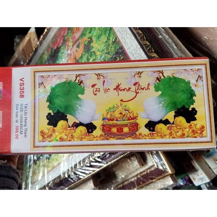 tranh đính đá cây tiền vàng tài lộc hưng thịnh KT:100x46cm,tranh gắn đá chưa đính