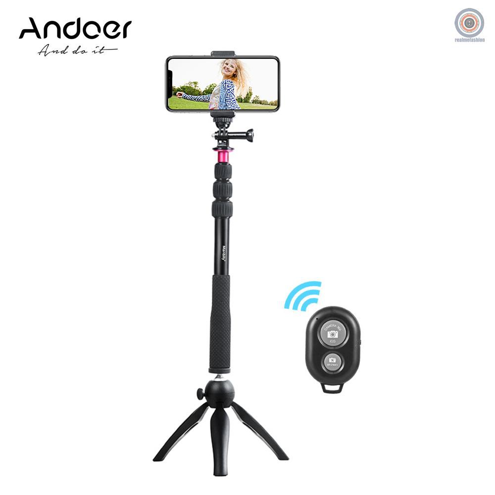 Gậy Selfie Rmfandoer Mini + Giá Đỡ Ba Chân + Điều Khiển Từ Xa Không Dây Cho Camera Kỹ Thuật Số X / 8 / 7 Plus S8 6 / 5 / 4 / 3 + / 3 Action