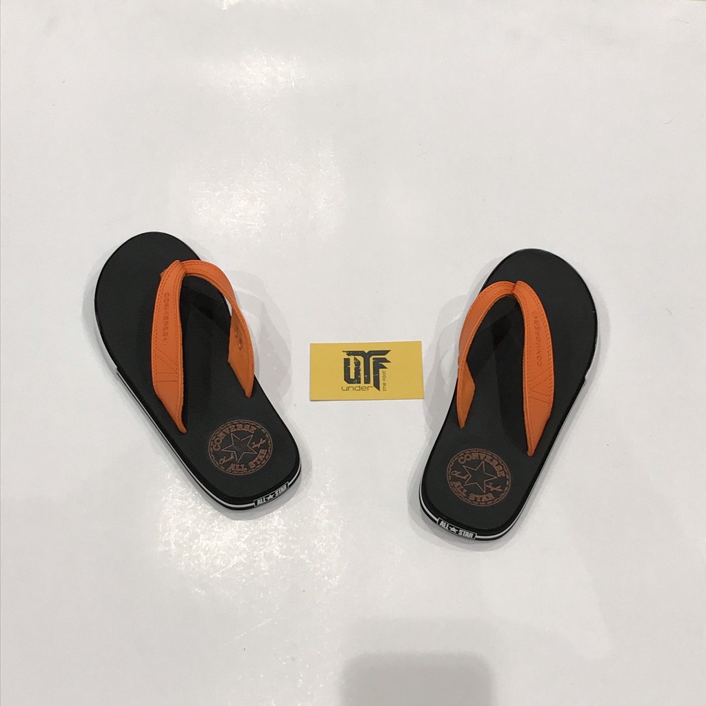 Dép converse đen quai cam (quai da) xỏ ngón chính hãng
