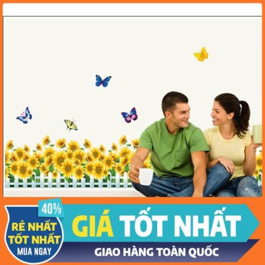 (HCM) Decal dán tường chân tường hoa hướng dương- decalhcm