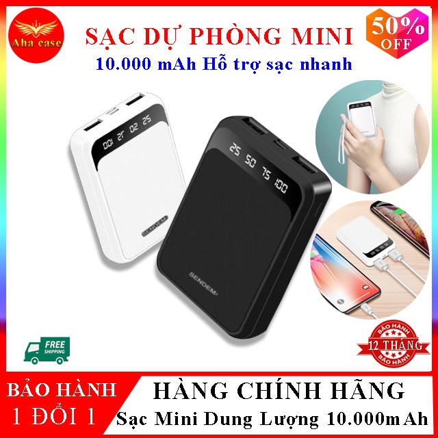 [Xả Kho + Free Ship] Sạc Dự Phòng Mini Sendem P300 Hỗ Trợ Sạc Nhanh An Toàn - CHÍNH HÃNG Dung Lượng Pin 10.000 mAh