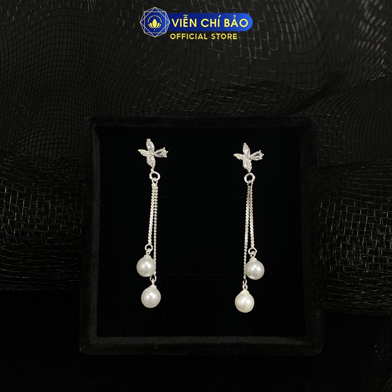 Bông tai bạc nữ Hoa Anh Đào chất liệu bạc 925 thời trang phụ kiện trang sức nữ Viễn Chí Bảo B400493