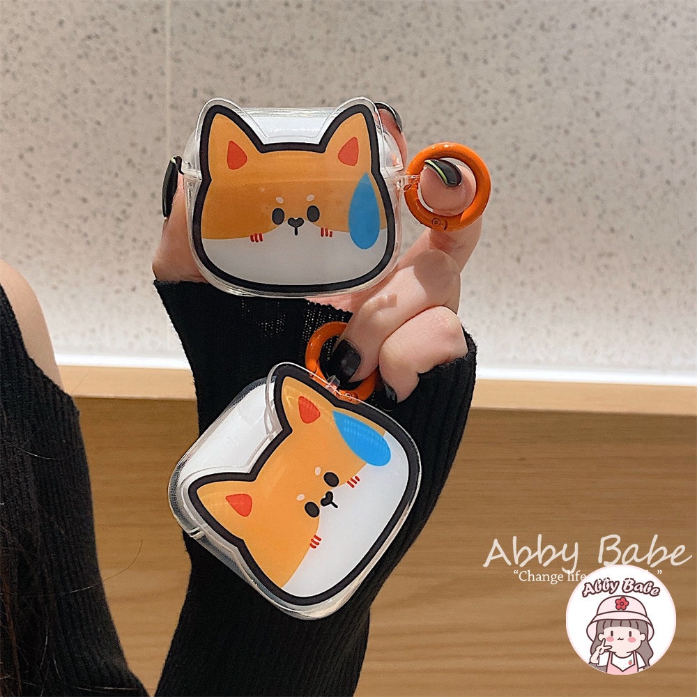 Vỏ Bảo Vệ Hộp Sạc Tai nghe không dây Airpods 1 / 2 / pro Bằng TPU Mềm Trong Suốt Hình Chú Thỏ corgi Dễ Thương
