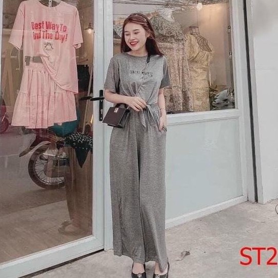 Set đồ nữ cá tính, set quần dài áo thun đi chơi sang chảnh mùa hè đẹp 8A00172 | BigBuy360 - bigbuy360.vn