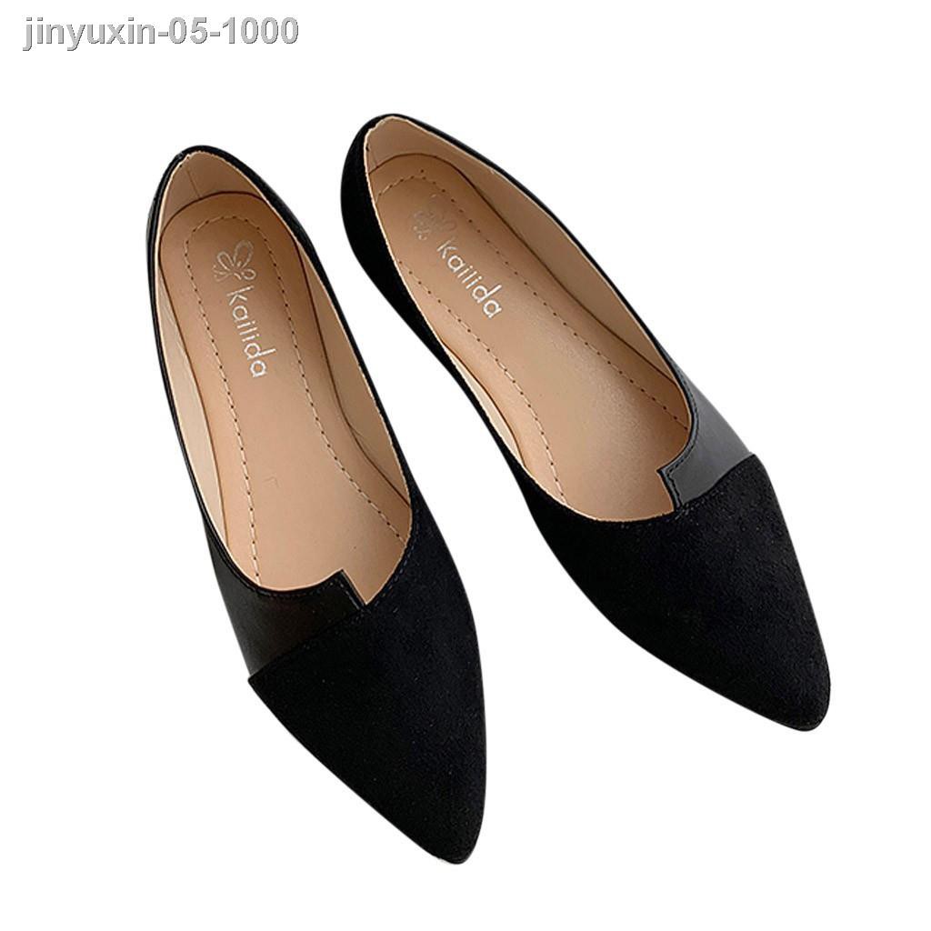 ◙Giày búp bê đế bệt mũi nhọn phối màu thời trang cho nữ | BigBuy360 - bigbuy360.vn