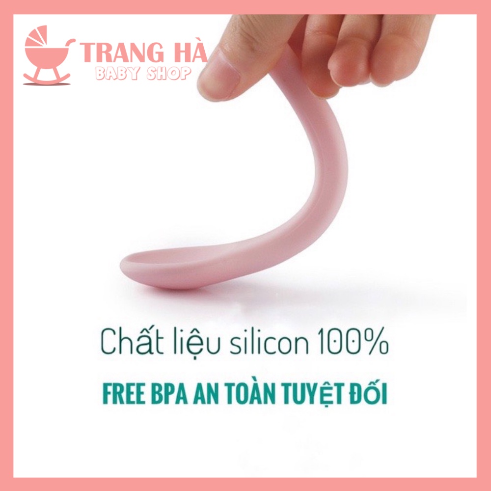 Thìa Ăn Dặm Silicon Siêu Mềm Cho Bé, Thìa Ăn Dặm Bảo Vệ Nướu Chất Liệu Cao Cấp An Toàn