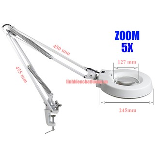 (Bảo hành 6 tháng) Kính lúp kẹp bàn LT-86A 5X đèn LED (thấu kính phổ thông)
