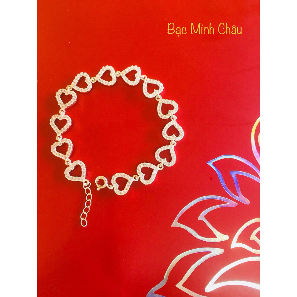 Lắc tay bạc Ý cao cấp 925- Hình tim thanh lịch, nữ tính