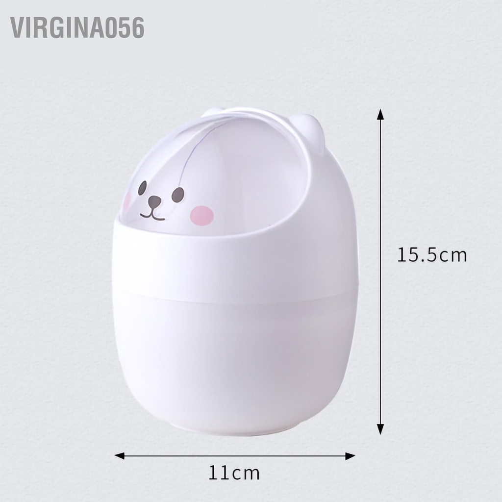 Có thể bán buôn Thùng rác để bàn mini Hình thức dễ thương Bàn mở lớn nhựa Có thể tháo rời Rổ đựng có nắp đậy Virgina056 Hàng giao ngay